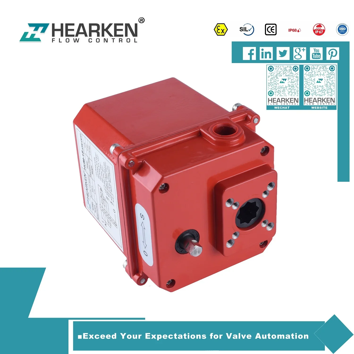 HUM Series 90 Degree DC On-off  Modulating Rotary Quarter Turn Valve Electric Control Actuator