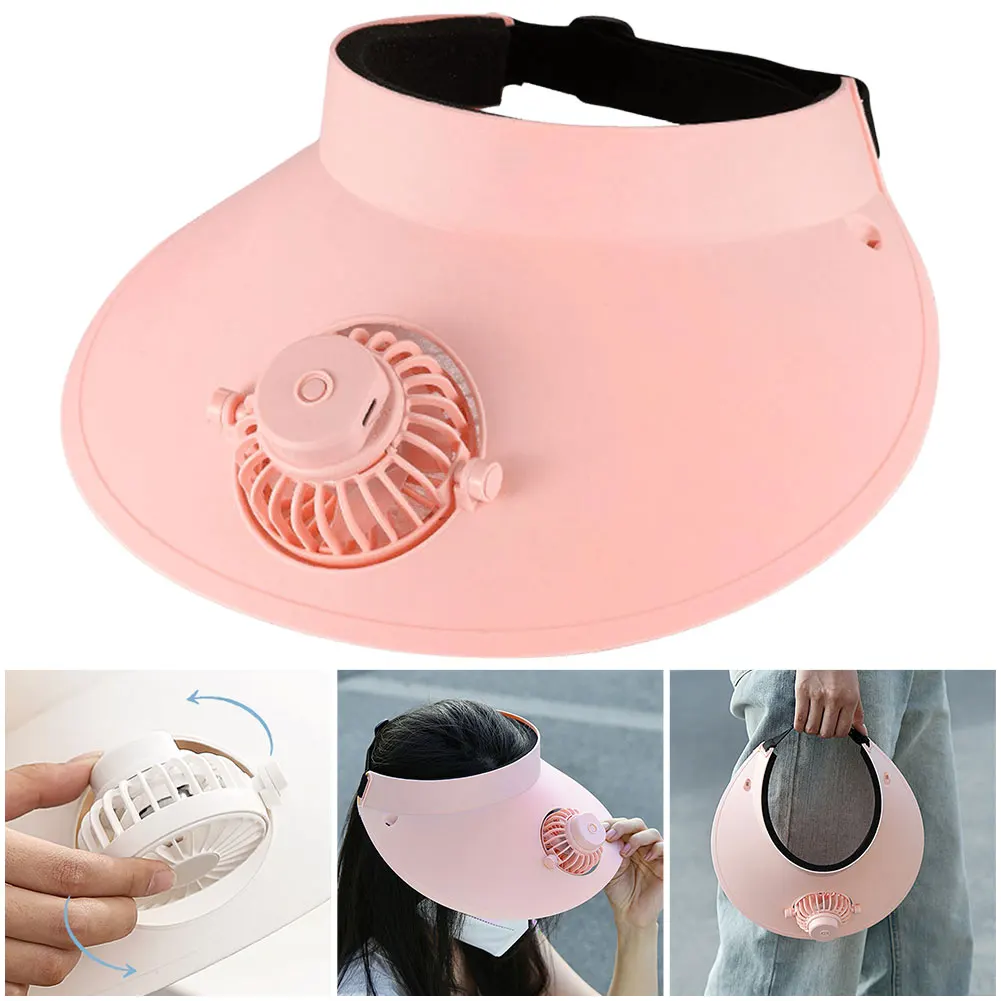 

Summer Sun Hats with Fan Three Temp Settings Empty Top Cap Breathable Cooling Fan Hat for Sun Protection and Outdoor