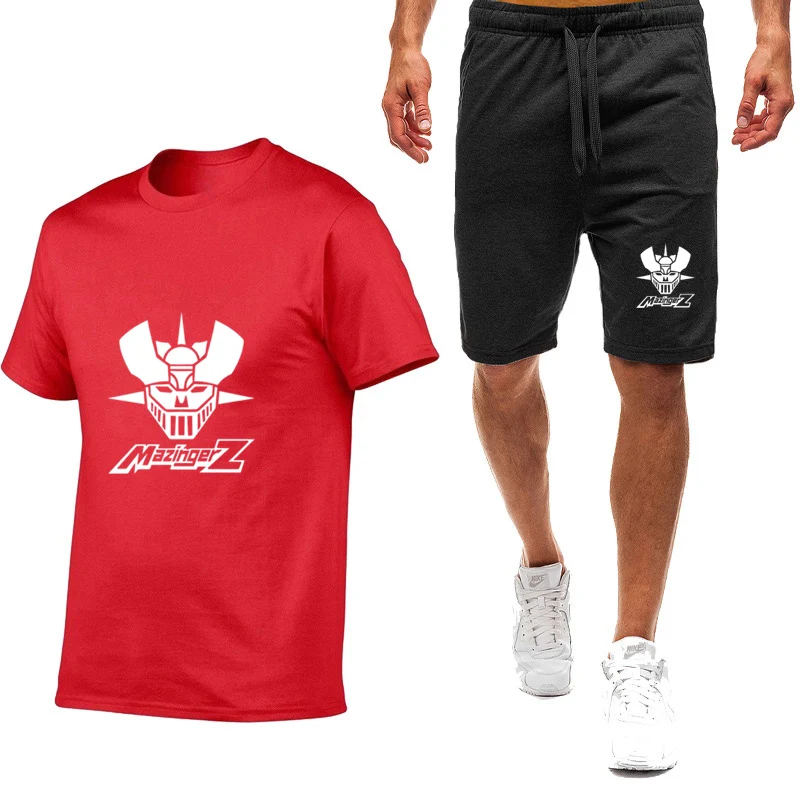 

2025 Summer Men's New Nine-color Short-sleeved Set Mazinger Z Anime Short Sleeve+ Sports Pants Breathable Thin Suit