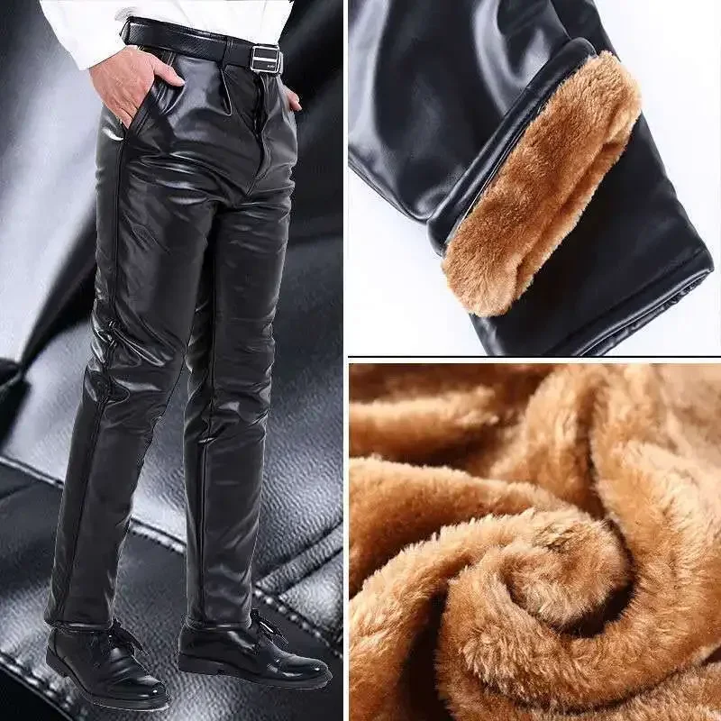 Open-Crotch Pants Autumn and Winter Leather Pants  and Oilproof Windproof Riding Invisible Zipper Crotch Full-Open Type Sex Free