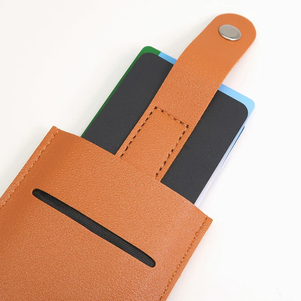 مغلفة أخفى محفظة بطاقات صغيرة سحب التدريجي نوع متعدد جيوب البطاقات حافظة بطاقات الأعمال تتفاعل حجب بولي Leather الجلود حامل بطاقات التعريف الشخصية