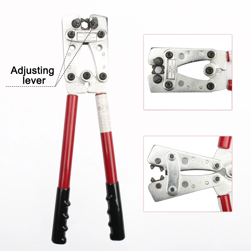 HX-50B HX-50sc cable crimpercable crimping tool wire crimper hand tool set ratchet terminal crimp pliers for 6-50mm² 1-10AWG - view 2