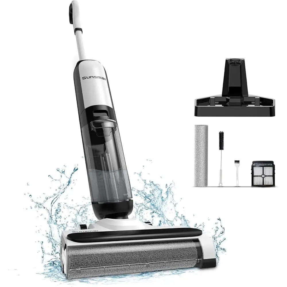 Cordless Wet Dry Vacuum Cleaner Self Cleaning Electrolyzed Water Technology HEPA Filtration System LED Display Voice Guidance