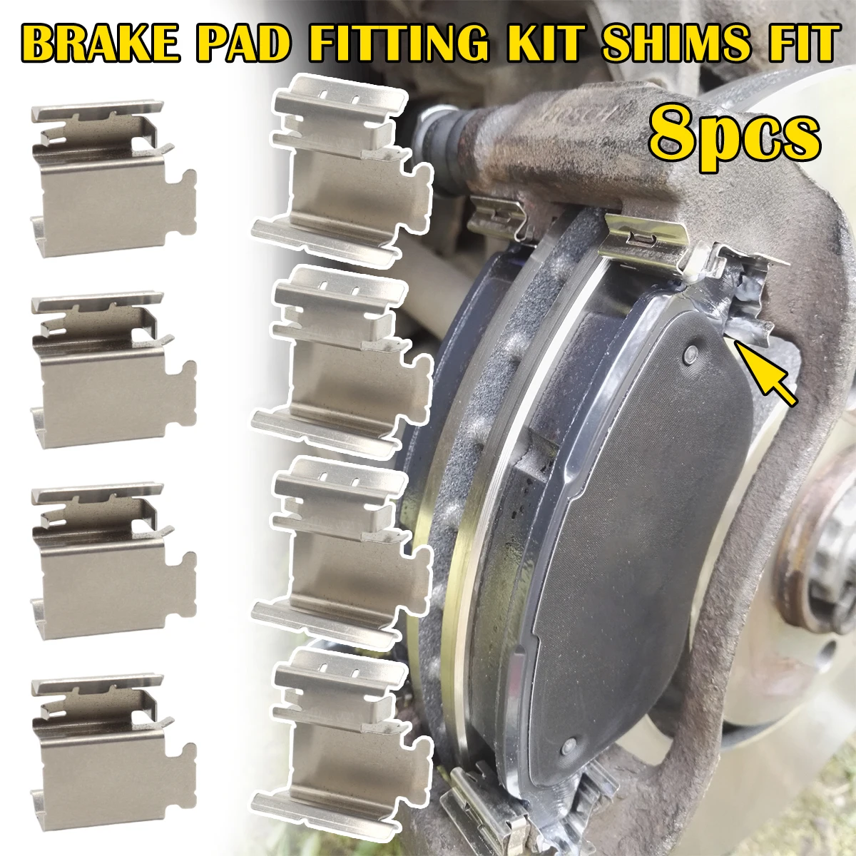 

Car Front Left Right Brake Pad Fitting Shoe Hardware Shims Repair Kit Replacement Parts For Vw Crafter 2006-16 Fiat Bravo 2006-