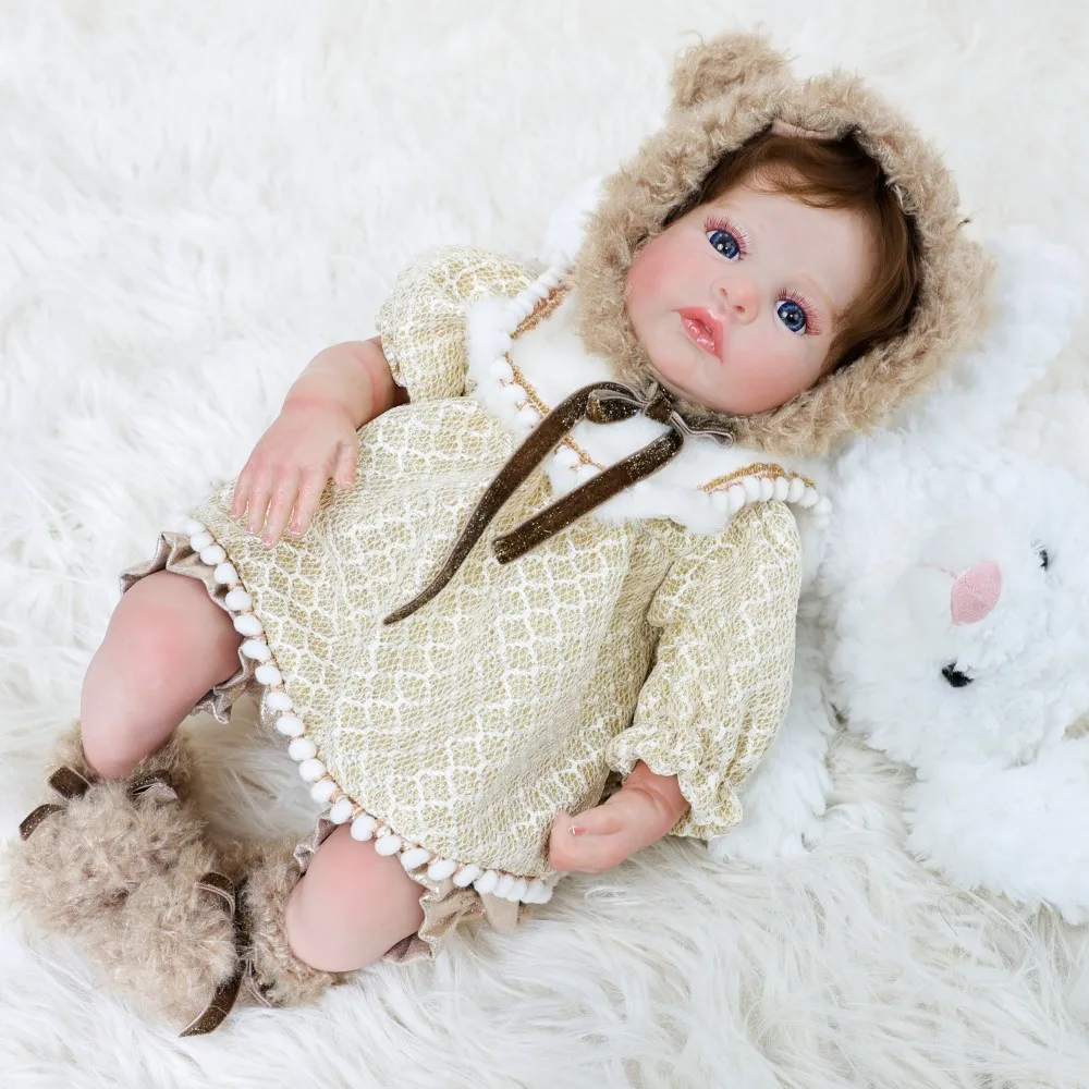 

20 Inch Cloveray Kawaii Realistic Baby Reborn Doll Retro Style Vinyl Doll High Quality Handmade Collection Toy Kid Birthday Gift