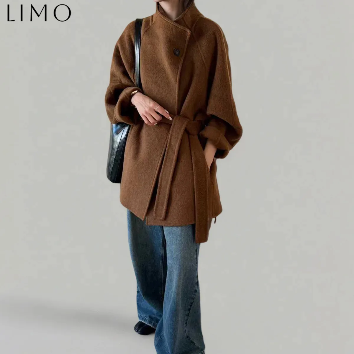 

LIMO Vintage Short Coat Women’s Wool Cotton Blend Designer Commuting Autumn Winter Easy Daily Wear
