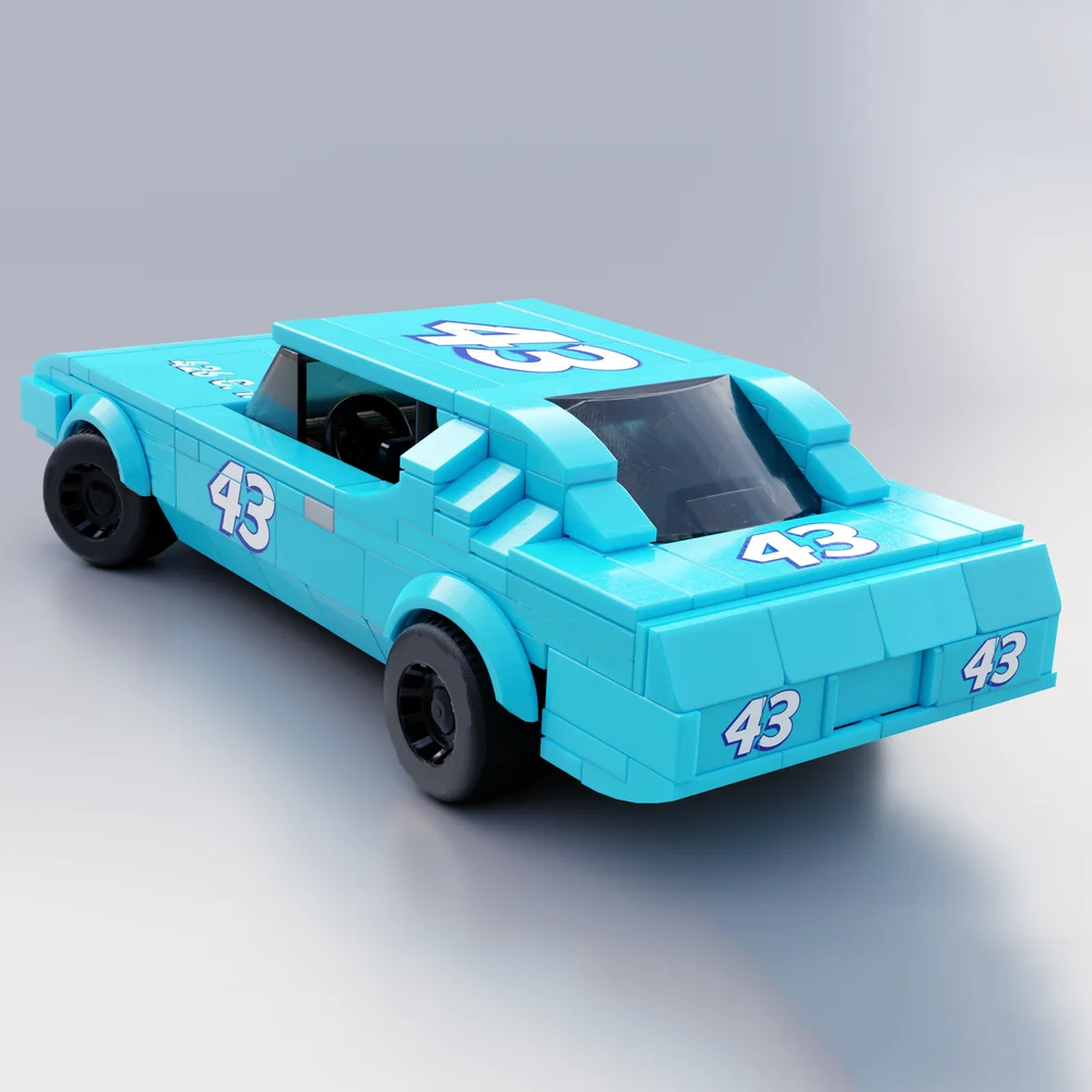 Muscle Car MOC Speed Champions 1971 Plymouth Model  Road Runner Richard Petty Building Blocks Assembled Toy Brick Birthday Gift