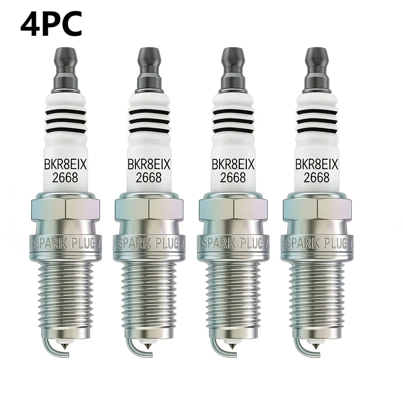 4-Piece BKR8EIX 2668 Spark Plug Set, compatible with Volkswagen, Audi, Golf and Porsche, high performance and low emission.