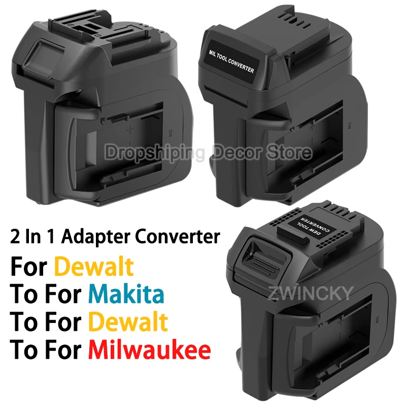 

2 in 1 Battery Adapter Converter for Dewalt 18V Battery, to for Makita/Dewalt/Milwaukee 18V Cordless Power Tool Longer Working