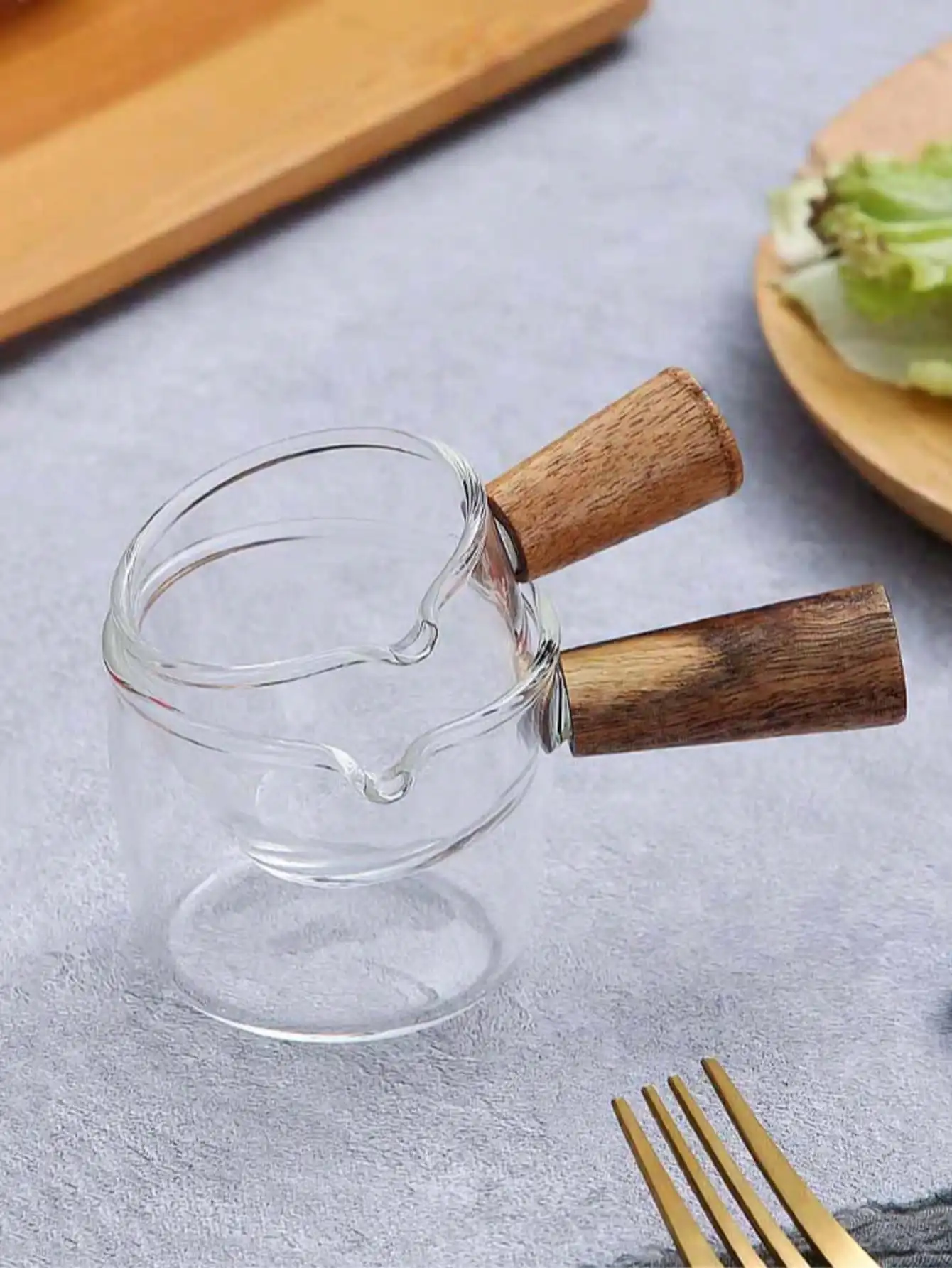 75 مللي كوب قياس إسبرسو زجاجي مقاوم للحرارة مزدوج/مفرد إبريق حليب زجاجي مع مقبض أكواب قياس مقياس زجاجي #5