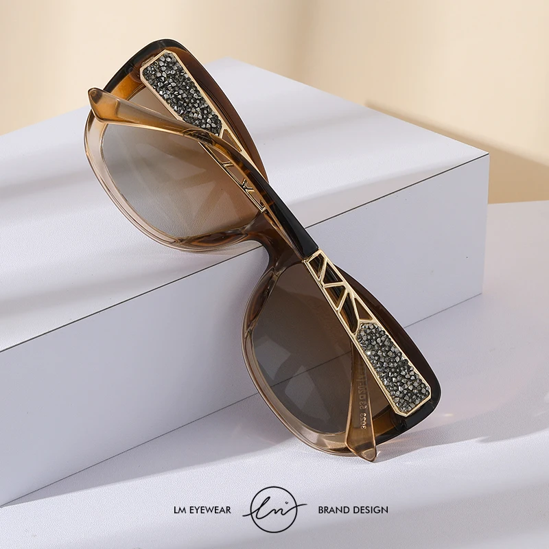 LM 2024 Women's Sunglasses Gradient Polarized Lens Luxury Design Ladies Elegant UV400 Fashion Eyewear Lunette De Soleil Femme