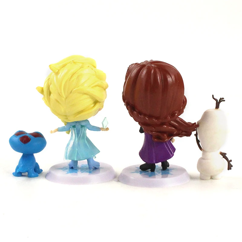 4 قطعة/المجموعة المجمدة 2 Q نسخة الأميرة إلسا آنا أولاف النار السحلية البلاستيكية لعبة مجسمة للأطفال فتاة عيد الميلاد هدية عيد الميلاد كعكة ديكور