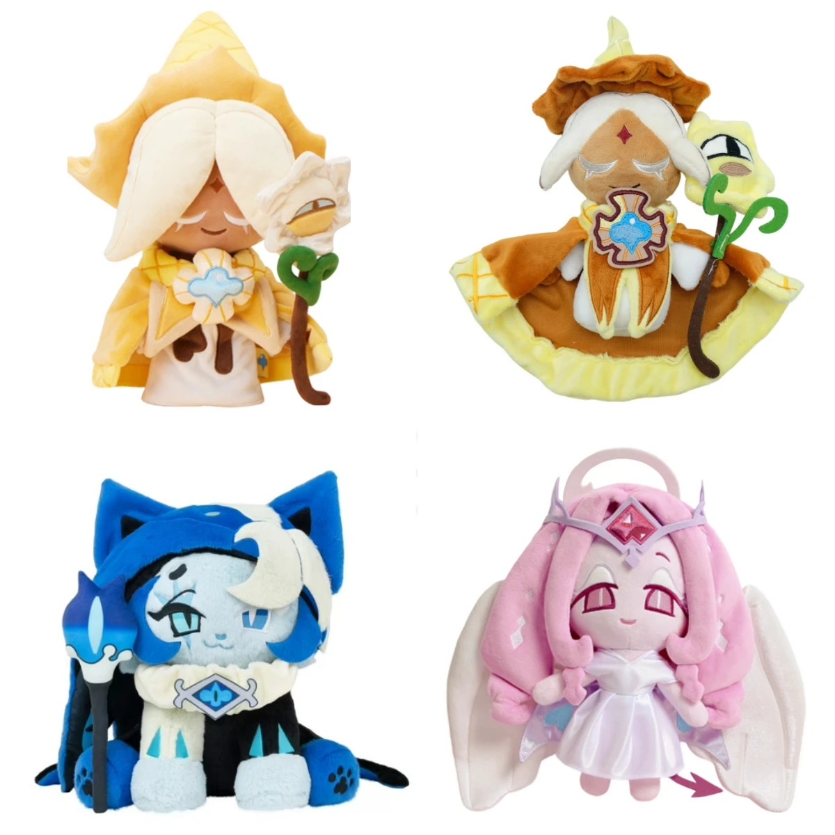 Cookie Run Kingdom Plush Vanilla Biscuit Angel Doll Cute Anime Peripherals Toy Birthday Gift for Kids Game Hobby Collection