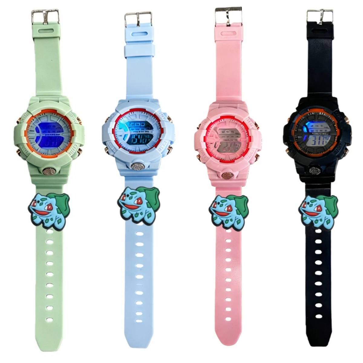 Reloj bonito de dibujos animados de Pikachu para niños, relojes de moda de dibujos animados, pantalla LED Digital electrónica, reloj Kawaii, regalo de Pokémon resistente al agua