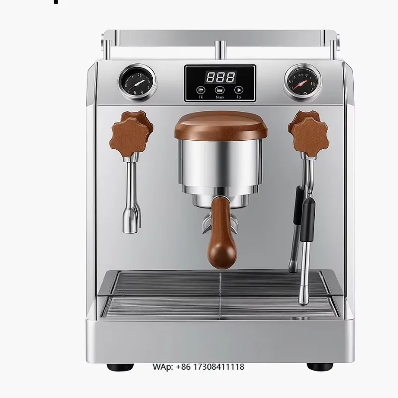 

Espresso Machine with 4-Hole 360° Rotatable Steam Wand, Equipped with Dual Pressure Gauges | Vibration Pump + OPV Valve System
