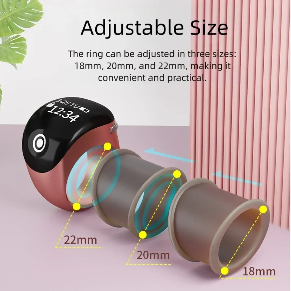 

Mini Ring Shape Finger Counter Luminous Touch Display Screen Counting Ring Stylish Functional Digital Counter Smart Ring