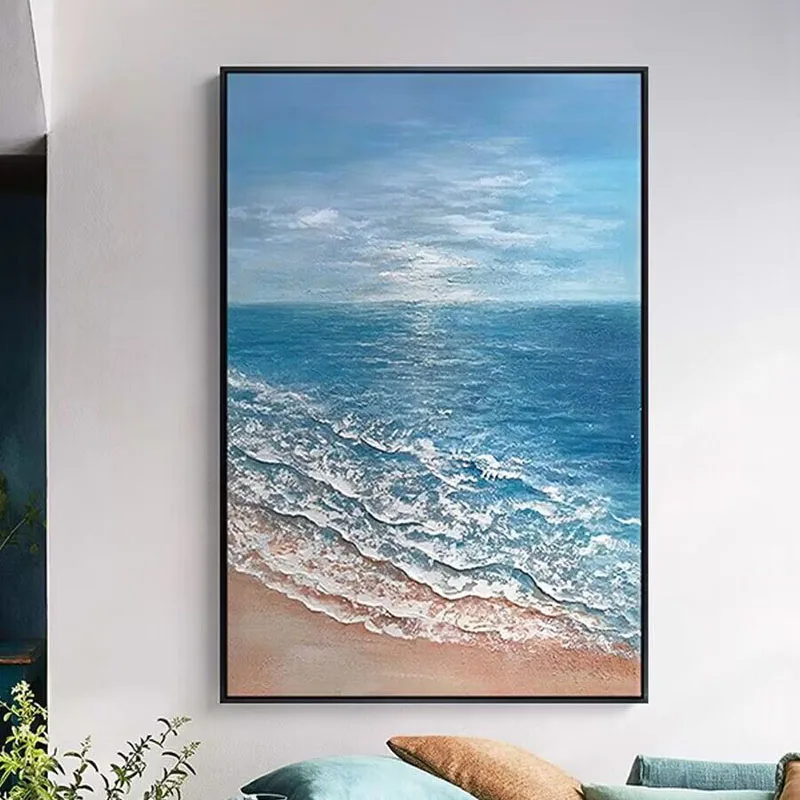 Sunrise Wave Oil Painting Wall Art Poster Living Room Sofa Bedroom Restaurant Horizontal Mural Home Decoration Bedroom Restauran