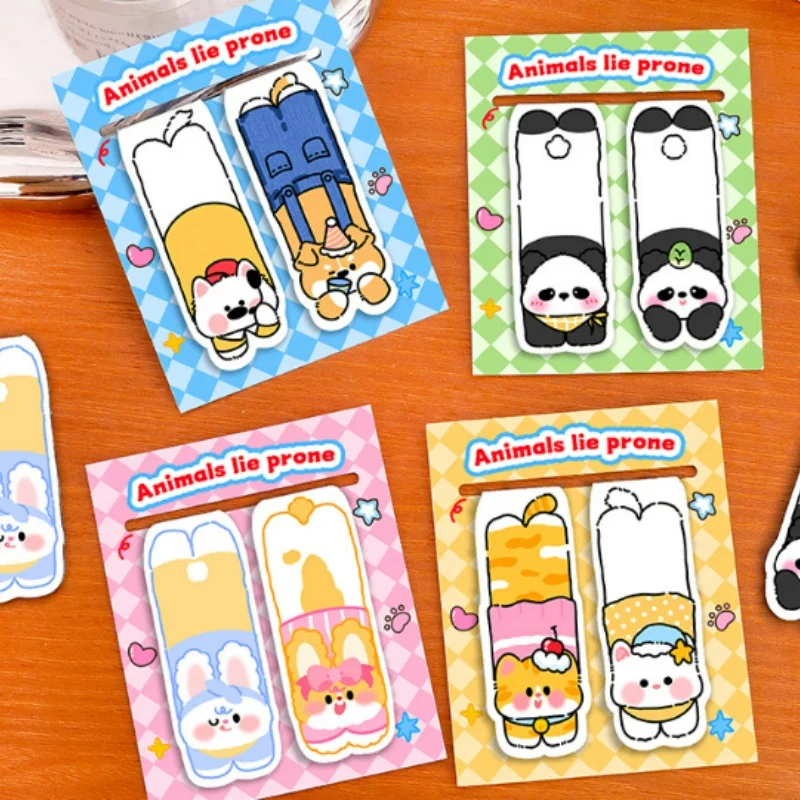 60pcs/lot Kawaii Cat Dog Rabbit Panda Magnetic Bookmark Cute Book Mark For Books School Office Supplies Stationery Gift