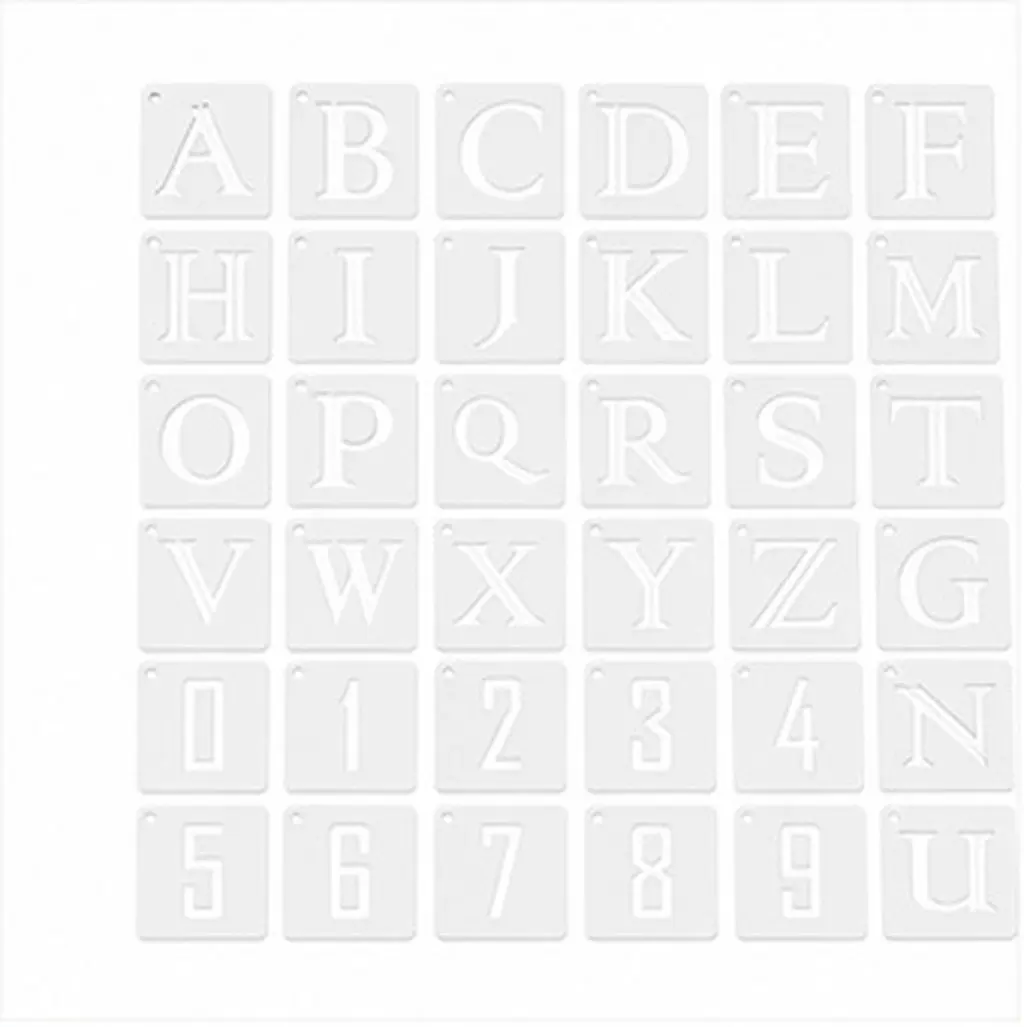 36Pcs Reusable Alphabet and Number Stencils for Kids Educational Painting Templates Clear Pattern DIY Craft Stencils Wall Table