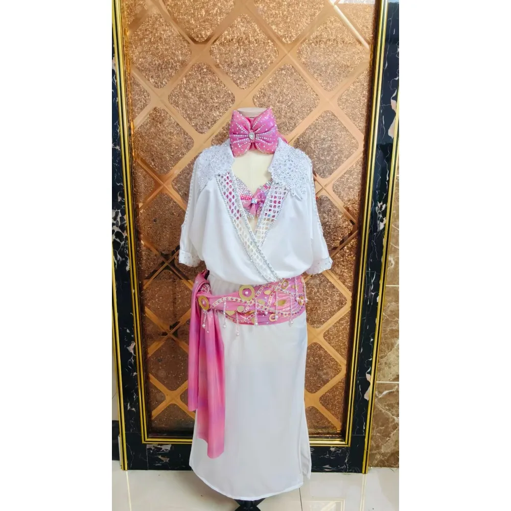 Customized Women Belly Dancewear Diamond Saidi Baladi Shabbi Folk Robe Bra Oriental Dance Group Competition Performance Dresses