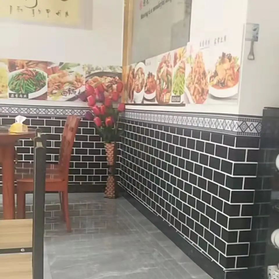 Papel tapiz autoadhesivo con patrón de ladrillo, pegatinas de pared impermeables de pelar y pegar, decoración de pared de fondo de restaurante,