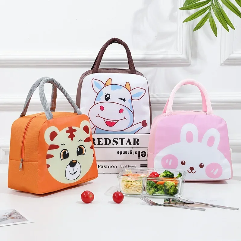 Children Lunch Bag Portable Cute Dinosaur Animals Waterproof Food Warmer Lunch Box Insulated Bag Kids School Food Storage Bags