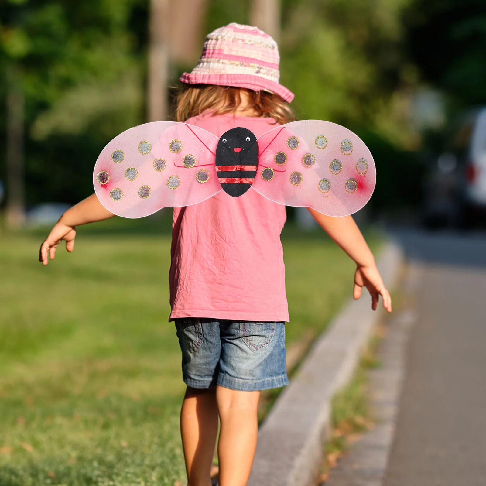 

Ladybug Wings For Dance Party Costume Insect Wing Prop Lightweight Foldable Design For Stage Performance