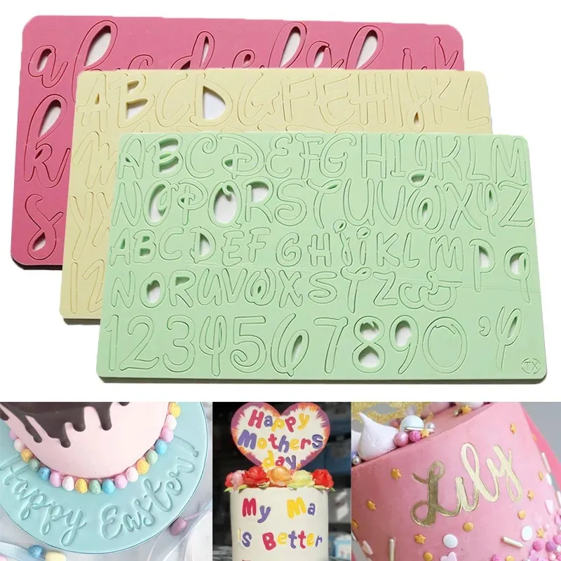 Cake Tools Uppercase Alphabet Number Embossed Letter Cutter Mold Boy Girl Cookie Cutter Stamp Fondant Kitchen Tools