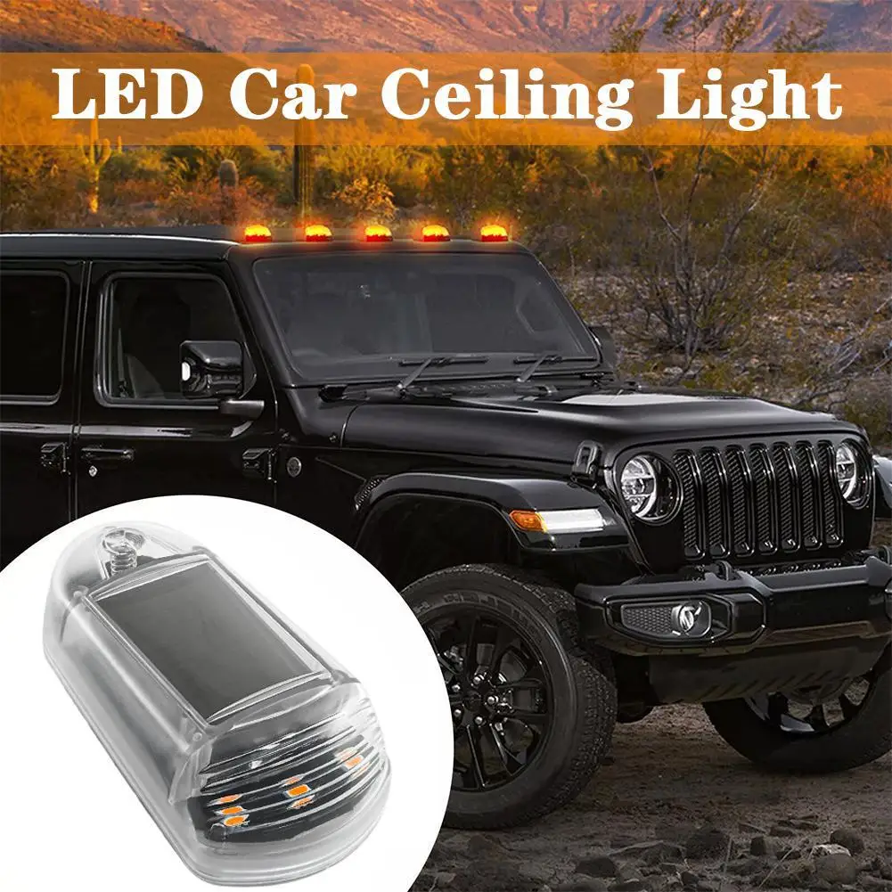 

1PCS LED Car Ceiling Light Wireless Solar Waterproof Light Solar Cab Shockproof Roof 2024 Light Universal New D3H9