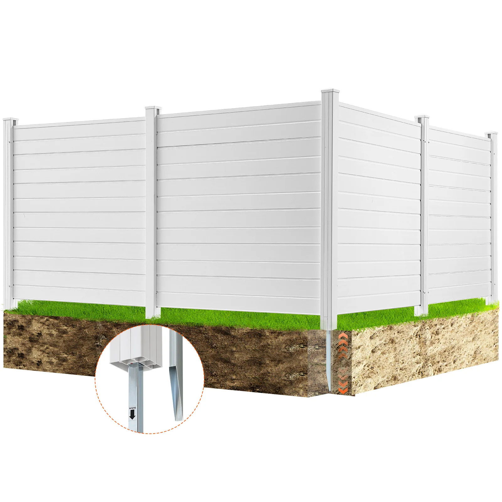 VEVOR Outdoor Privacy Screens Air Conditioner Fence Pool Equipment Enclosure Perfect to Enclose Trash Can and AC Units 4Panel