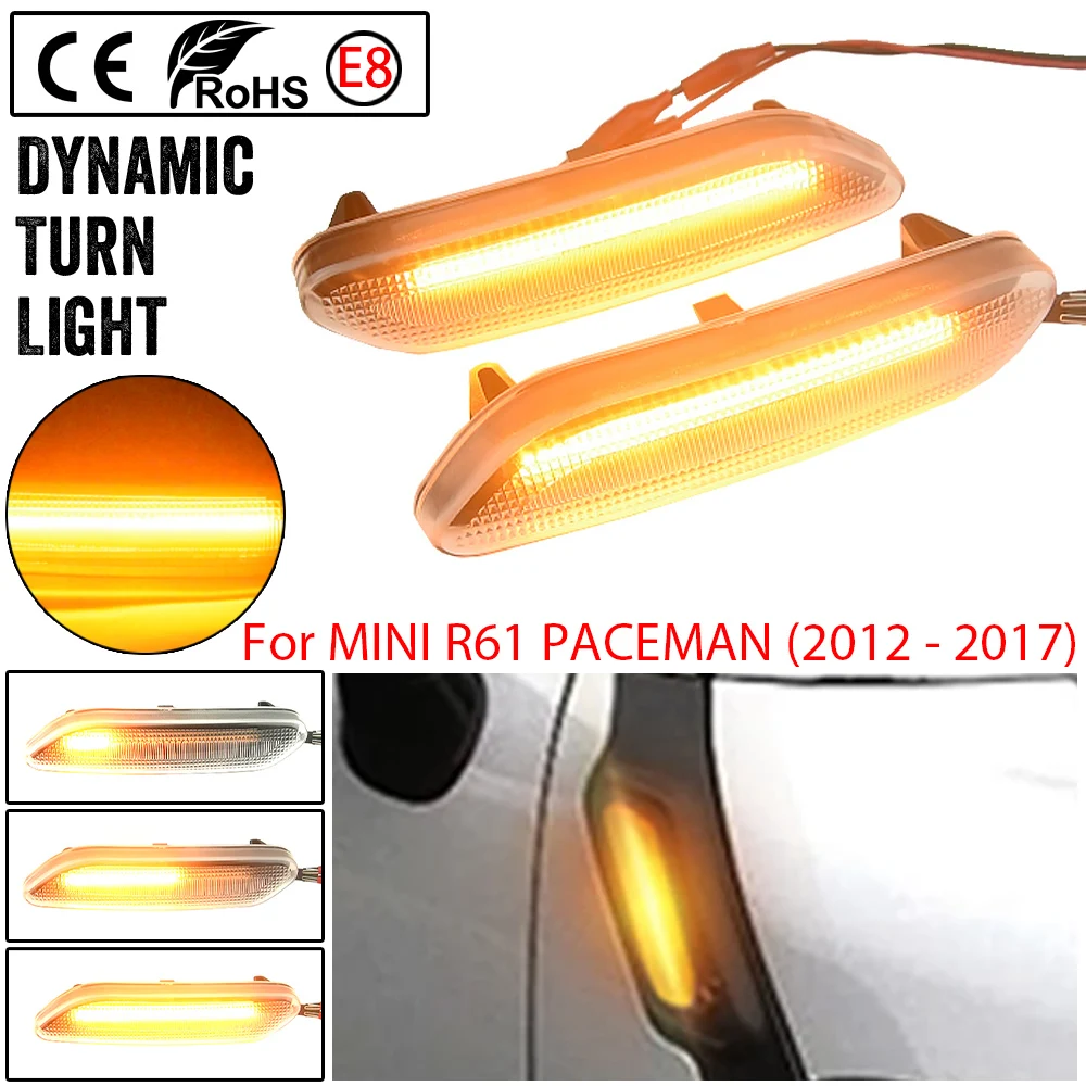 1 Pair Flowing Turn Signal Light Dynamic LED Side Marker Light Side Repeater Lamp Fit For Mini Cooper R60 COUNTRYMAN R61 PACEMAN