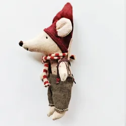 Christmas Mouse Plushies Cute Handcraft Collective Little Mouse Toys for Doll House Pocket Stitch Toys Stuffed Animal Doll