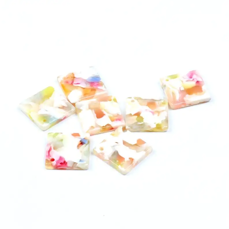 Leopard Print Tortoise Shell Charm Acetate Acrylic Bead Earring Parts