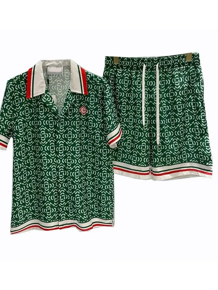 Saison d'été hommes décontracté plage chemise Shorts hawaïen chemise ensemble à la mode jeune fille Style transfrontalier confortable respirant