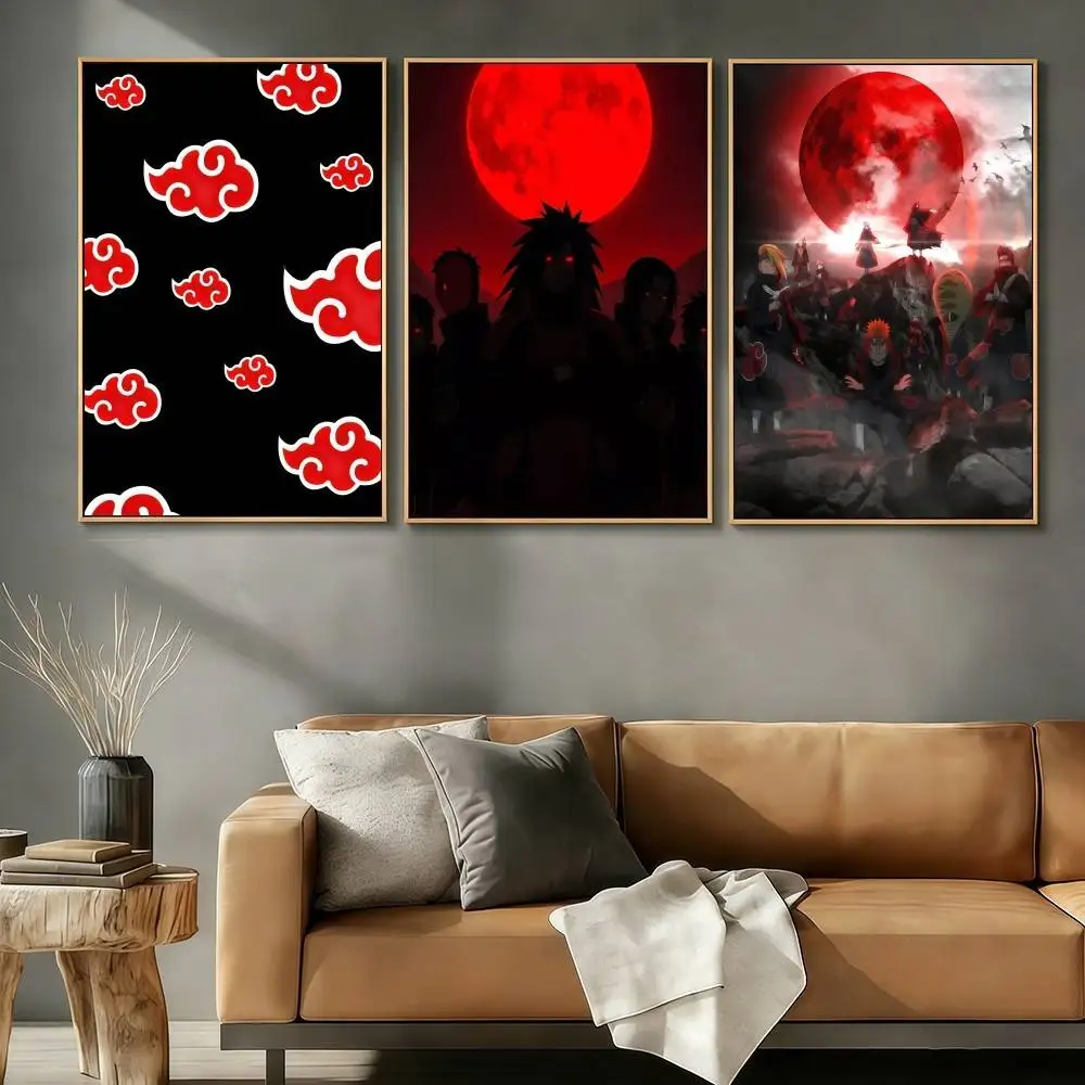 Akatsuki N-NARUTOS-ES Poster Stickers Art Print Retro Vintage Wall Decor HD Living Room Home Office Gift Occasion