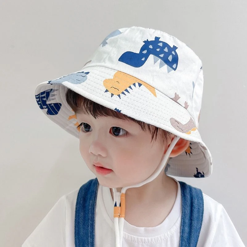 Kids Fisherman\'s Hat Baby Boy and Girl\'s Wide Brim Sun Hats Children Fahsion Cartoon Bucket Hats Cute Kids Sunscreen Caps