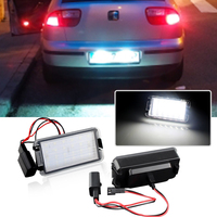 2pcs Error Free Car LED Number License Plate Lights For Seat Ibiza 6L ab Arosa Altea Cordoba MK1 MK2 Leon 1M Toledo 5P 2004-2009
