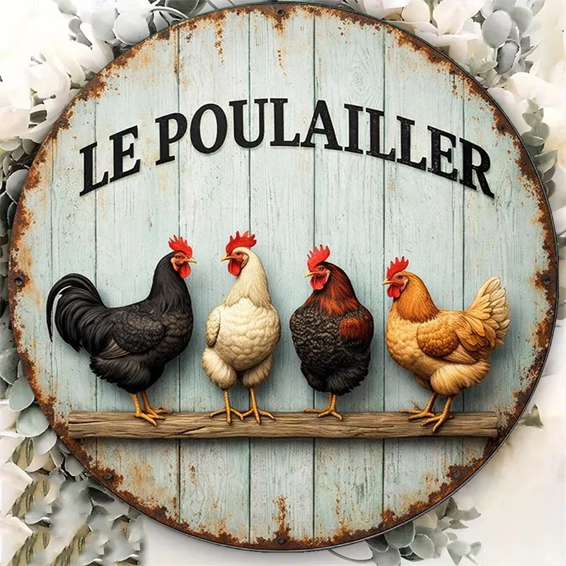 2D Flat - 1pc 8*8In/20X20Cm 2D Flat Round Sign, Vintage Plaque about 