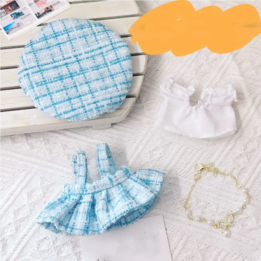 Cute Doll Lovely Clothes 2 Colors With Beret Hat Accessories Shirt Necklace Clothes Decoration