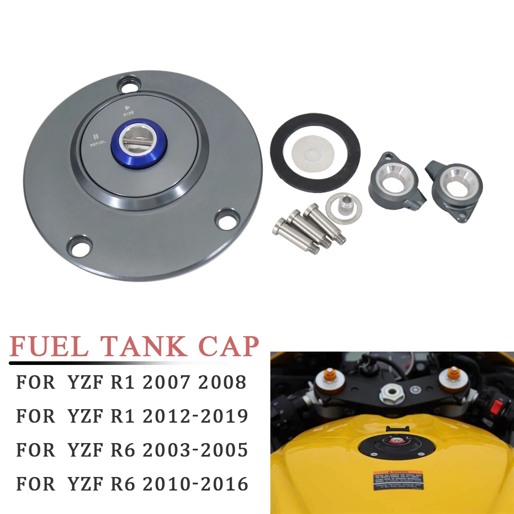 

New Fuel Tank Oil Filler Cover Cap For YAMAHA YZF R1 2012-2019 YZF R6 2010-2016 Motorcycle Aluminum Oil Filler Cover