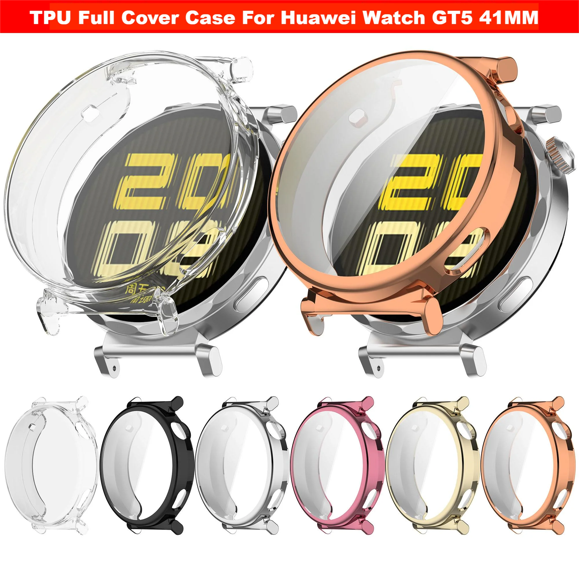 TPU Volle Abdeckung Shell Für Huawei Uhr GT 5 Smartwatch Screen Protector Stoßstange für Huawei Uhr GT5 41mm 46mm Smart Uhr Fall