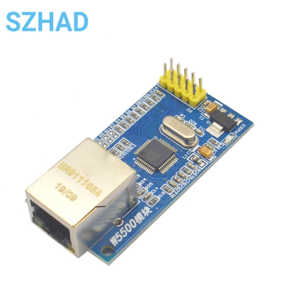 W5500 Ethernet Shield Lan Netwerkmodule Ondersteuning Tcp/ip 51/Stm32 Microcontroller Programma Met 32K Bytes Spi 3.3V/5V Over W5100