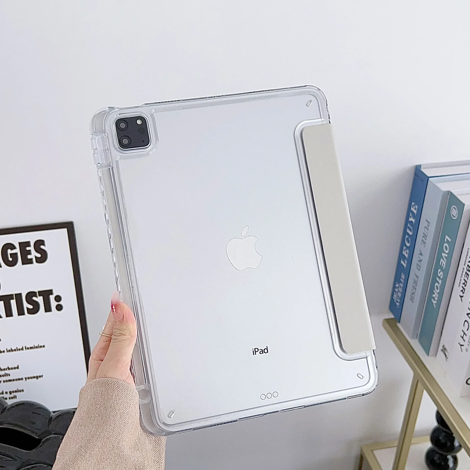 For iPad Air 3 4 5 6 7 8 9th 10th Generation Case Pro 2024 M4 Mini 10.5 10.9 10.2 11 inch Shockproof Clear Hard Stand Cover
