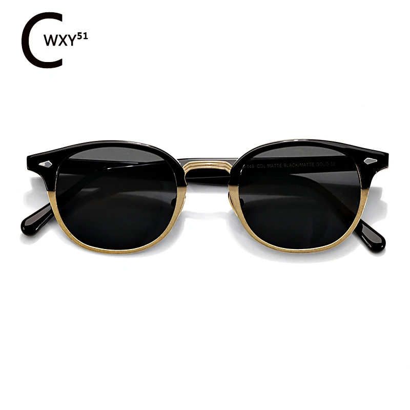 WXY⁵¹ Shop Men Classic Half Frame Sunglasses High Quality Acetate Square Outdoor Handmade Fashion UV Polarized Sun Glasses Women