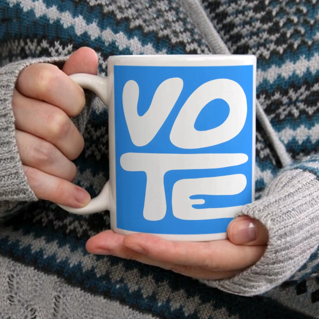 

Vote Blue!Coffee Mug Tea Cup 11oz Coffee Cup Funny Birthday Ceramic Mug Personalized Cup