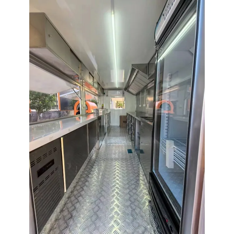 هوت دوج بيتزا القهوة الآيس كريم مقطورة الغذاء المتنقلة المطبخ سريع الحركة الوجبات السريعة مقطورة الغذاء مركبة للبيع