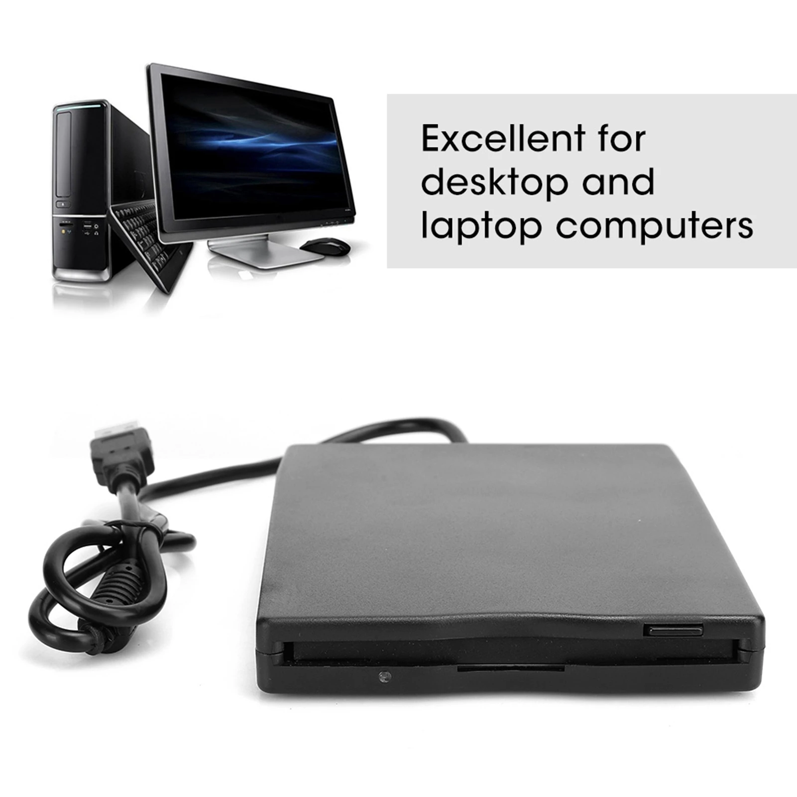 External Floppy Drive Disk Floppy Drive Disk Portable Floppy Drive 3.5‑Inch Card Reader Computer Accessory External Removable