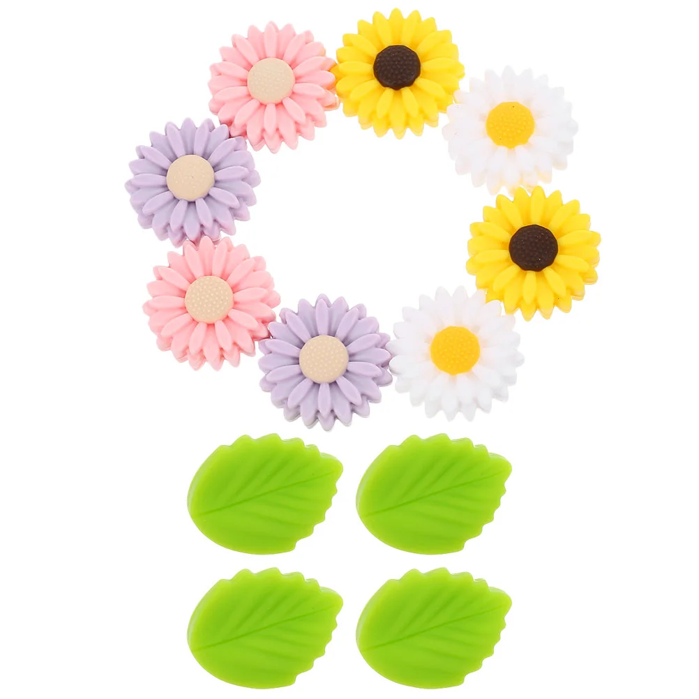 12 Pcs Sun Flower Needle Protection Head Knitting Accessories Beading Silica Gel DIY Covers