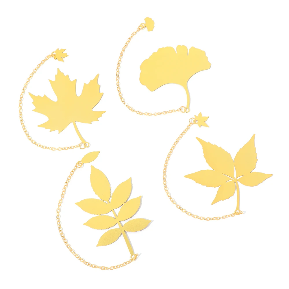 علامة مرجعية جميلة وفريدة من نوعها على شكل أوراق نباتية مع سلسلة، مناسبة لمحبي الكتب والكتاب كعلامة مرجعية عتيقة.