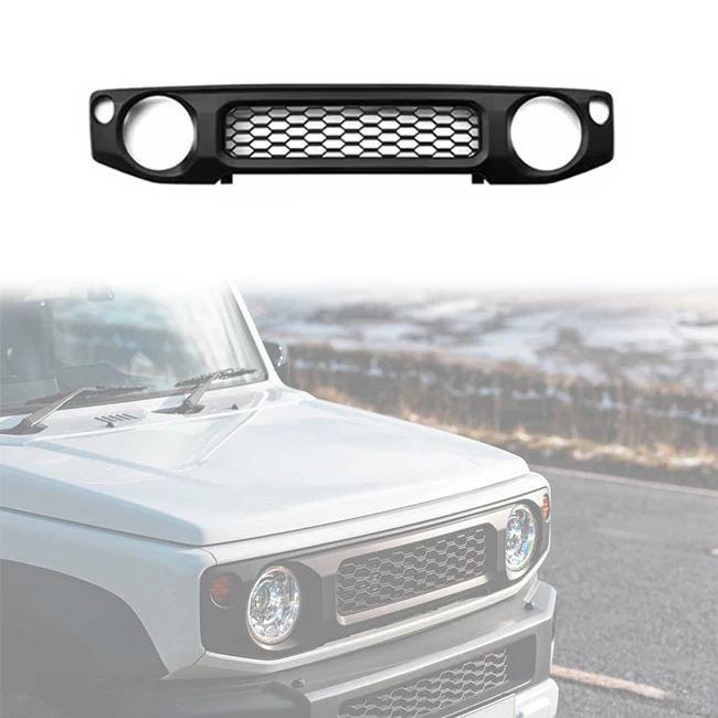 LUMA ABS Black Front Bumper Grille For Suzuki Jimny Sierra JB64 JB74 JC74 3/5Door 2019-2024 New Condition Letter Accessories
